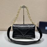 Prada System Nappa Patchwork Shoulder Bag Black For Women, Women’s Bags 7.5in/19cm