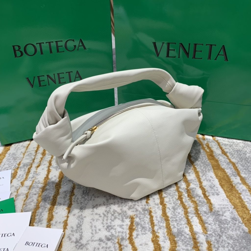 Bottega Veneta Double Knot Bag For Women 11.8in/30cm In Chalk