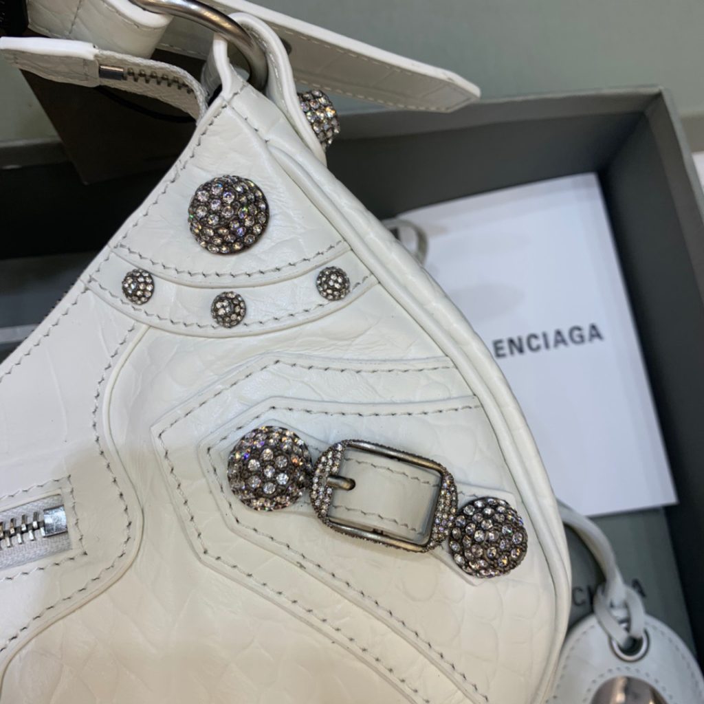 Balenciaga Le Cagole XS Shoulder Bag In White, For Women, Women’s Bags 13in/33cm 700940210BK9104