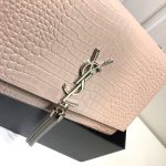 Saint Laurent Kate Medium Chain Bag With Tassel In Embossed Crocodile Dark Beige For Women 9.4in/24cm YSL