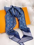 Louis Vuitton Monogram Pattern Blue Scarf 175cm/69in