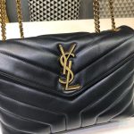 Saint Laurent Loulou Small Chain Bag In Matelassé “Y” Black For Women 9.8in/23cm YSL 494699DV7271000