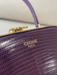 Celine Triomphe Minaudiere In Lizard Violet For Women 4in/10cm