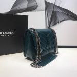 Saint Laurent Niki Baby Chain Bag In Crinkled Vintage Dark Green For Women 8.2in/21cm YSL