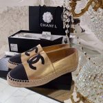 Chanel Espadrilles Rose Gold/Black For Women, Women’s Shoes G29762