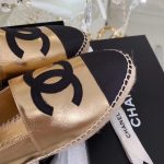 Chanel Espadrilles Rose Gold/Black For Women, Women’s Shoes G29762