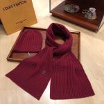 Louis Vuitton Beanie & Scarf Set In Red