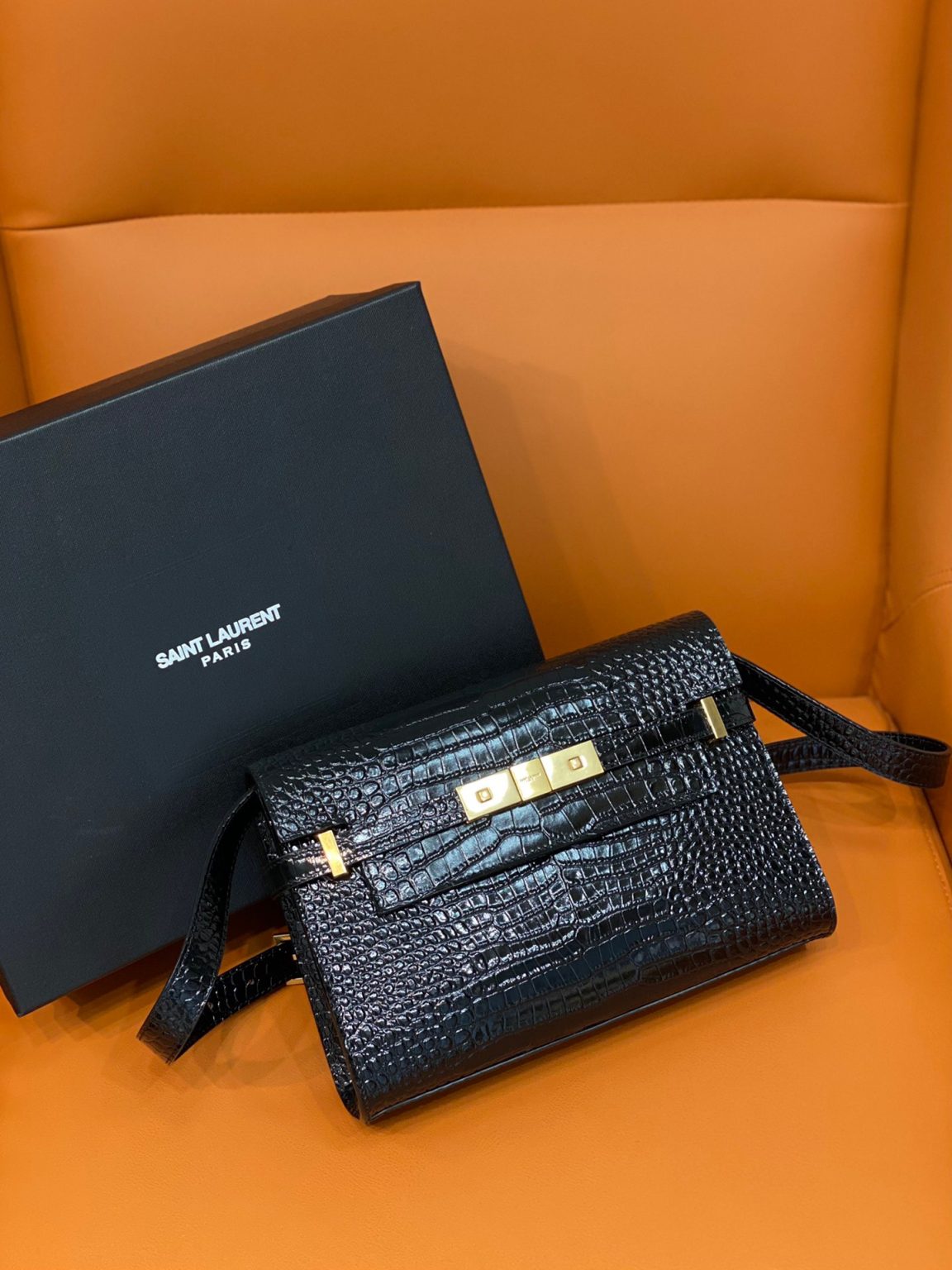 Saint Laurent Manhattan Small Shoulder Bag Black For Women 9.4in/24cm YSL 675626DND0W1000