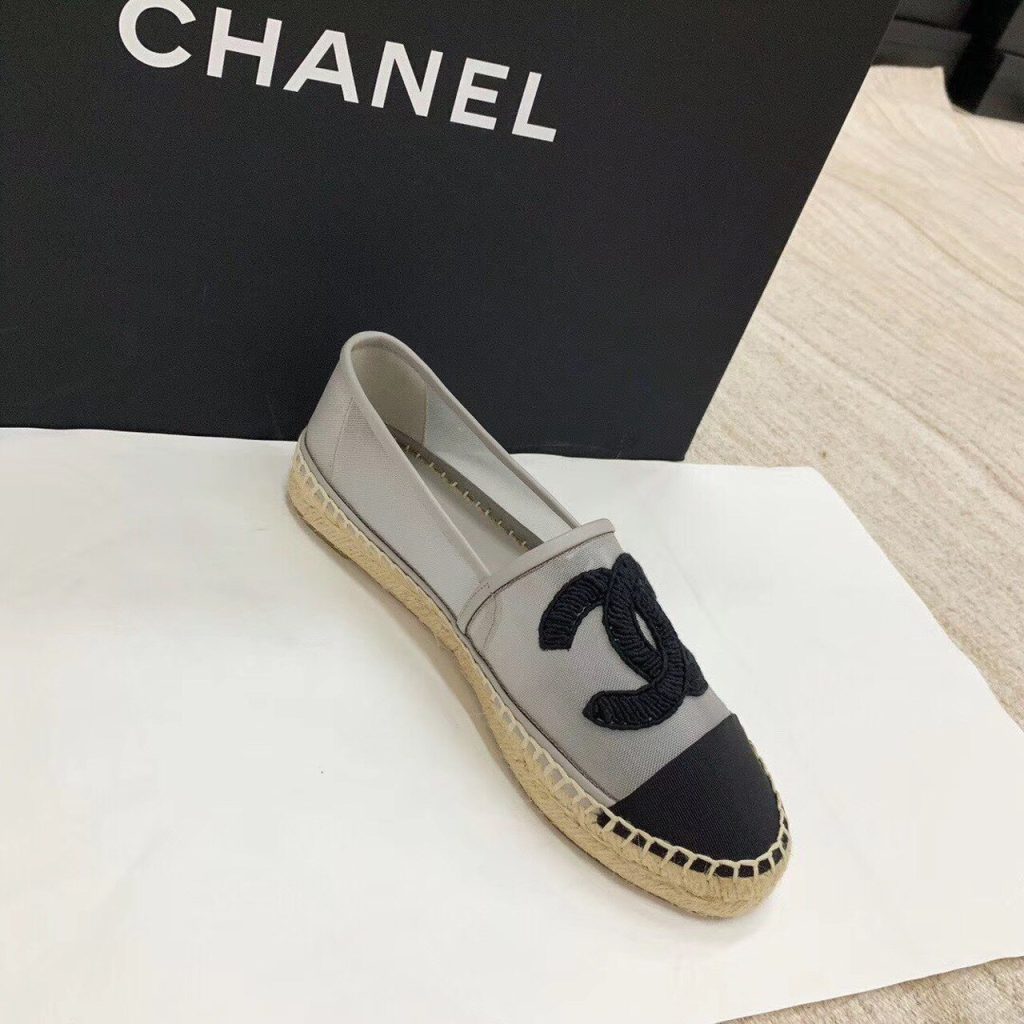 Chanel Espadrilles Grey/Black For Women, Women’s Shoes G29762