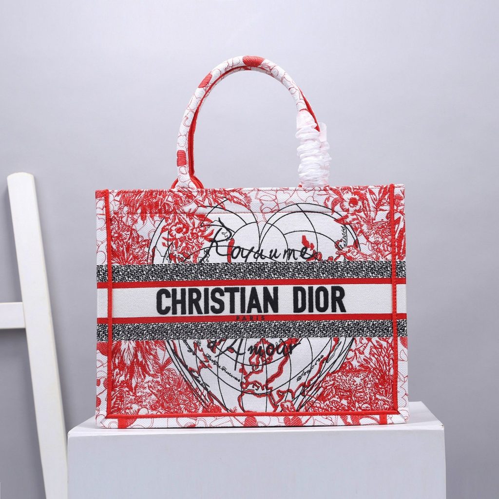 Christian Dior Medium Dior Book Tote Red Multicolor , For Women, Women’s Handbags 14in/36cm CD