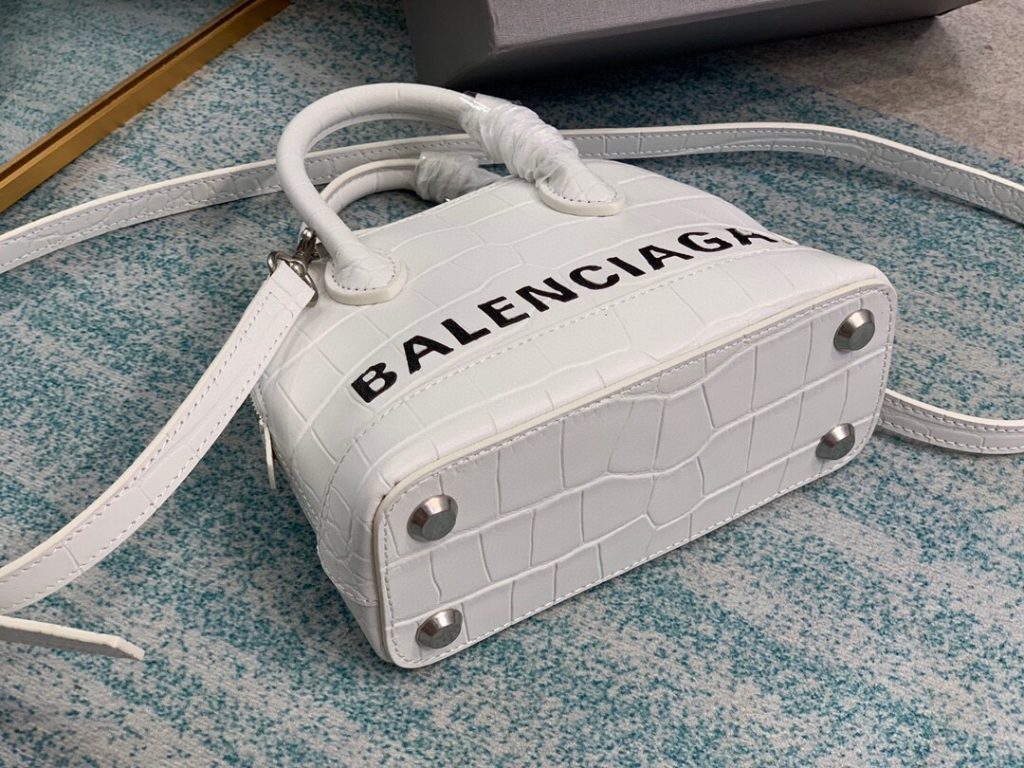 Balenciaga Ville Mini Handbag In White, For Women, Women’s Bags 7in/18cm