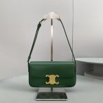 Celine Triomphe Shoulder Bag Green For Women 8in/20cm