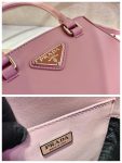 Prada Small Brushed Tote Pink For Women, Women’s Bags 6.9in/18cm 1BA331_ZO6_F0E18_V_OOO