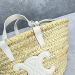 Celine Teen Triomphe Celine Classic Panier In Palm Leaves And Lizard White For Women 8in/20cm