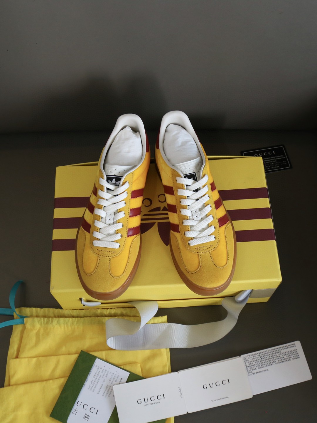 Gucci x Adidas Men’s Gazelle Sneaker Yellow For Men ‎‎‎‎‎707848 9STU0 7170