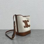 Celine Small Bucket Cuir Triomphe In Textile Natural / Tan For Women 9in/22cm 198242EFL.02NT