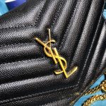 Saint Laurent Monogram Quilted Shoulder Bag Black For Women 9in/23cm YSL 118-2000644-377828BOW01