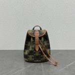 Celine Mini Backpack Folco In Triomphe Canvas With Triomphe Heart Embroidery Brown For Women 8in/20cm 197662EF3.04LU