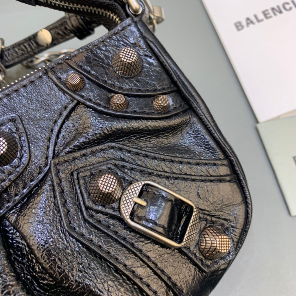 Balenciaga Le Cagole Mini Bag With Chain In Black, For Women, Women’s Bags 8.2in/21cm 6958141VG9Y1000