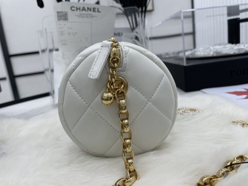 Chanel Bowling Mini White Bag For Women 11cm/4.3in