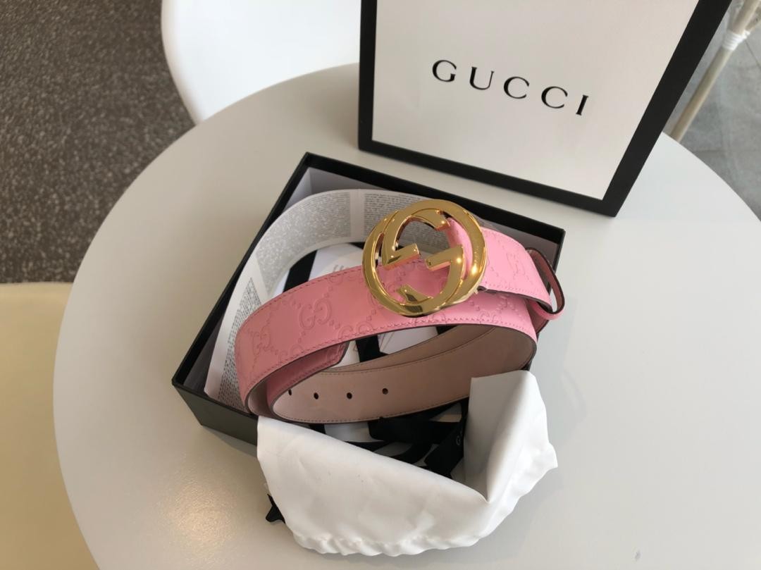 Gucci Signature Belt Pink/Cream GG, Women Belt