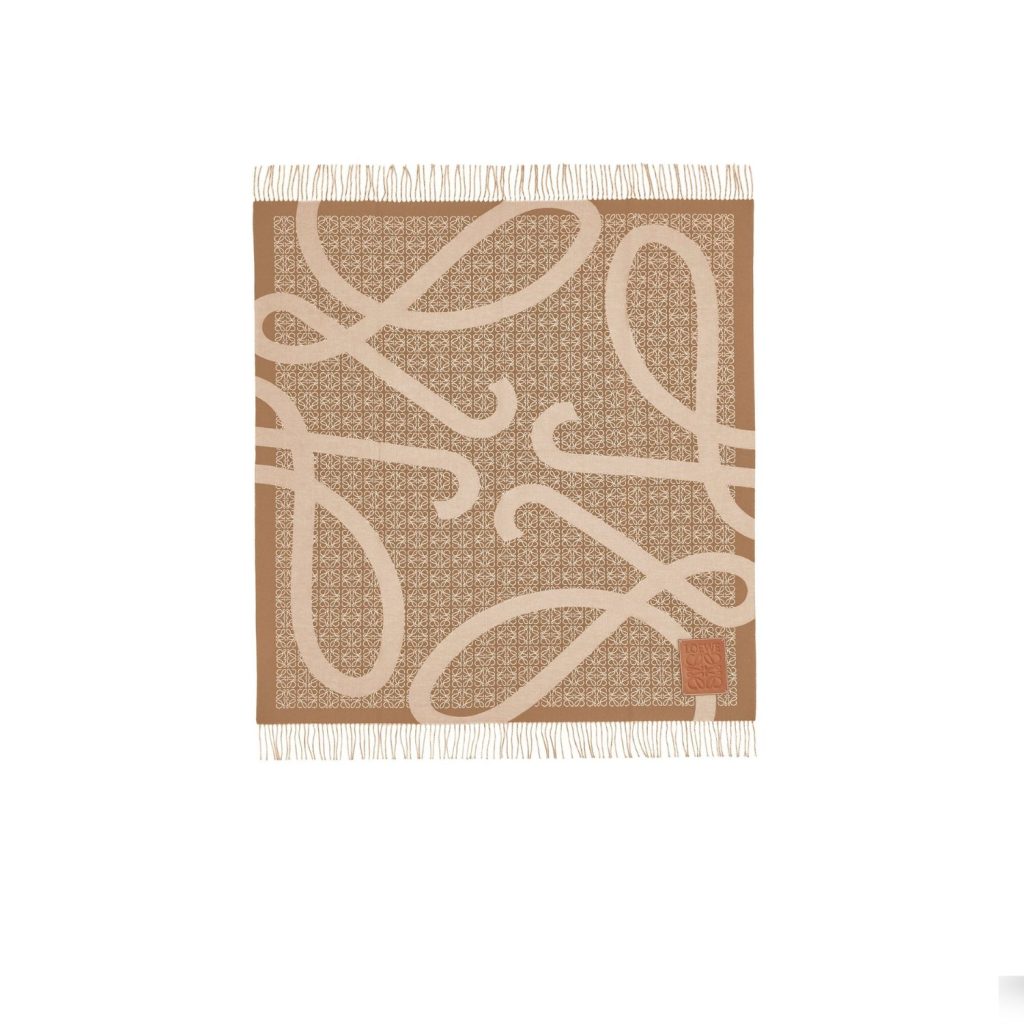 Loewe Anagram Blanket In Wool Camel 130cm/51in 0010729333