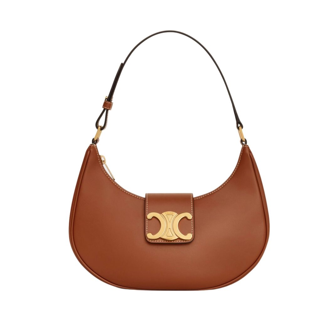 Celine Ava Triomphe Soft Bag Brown For Women 24.5cm / 10in 114493DGQ.04LU