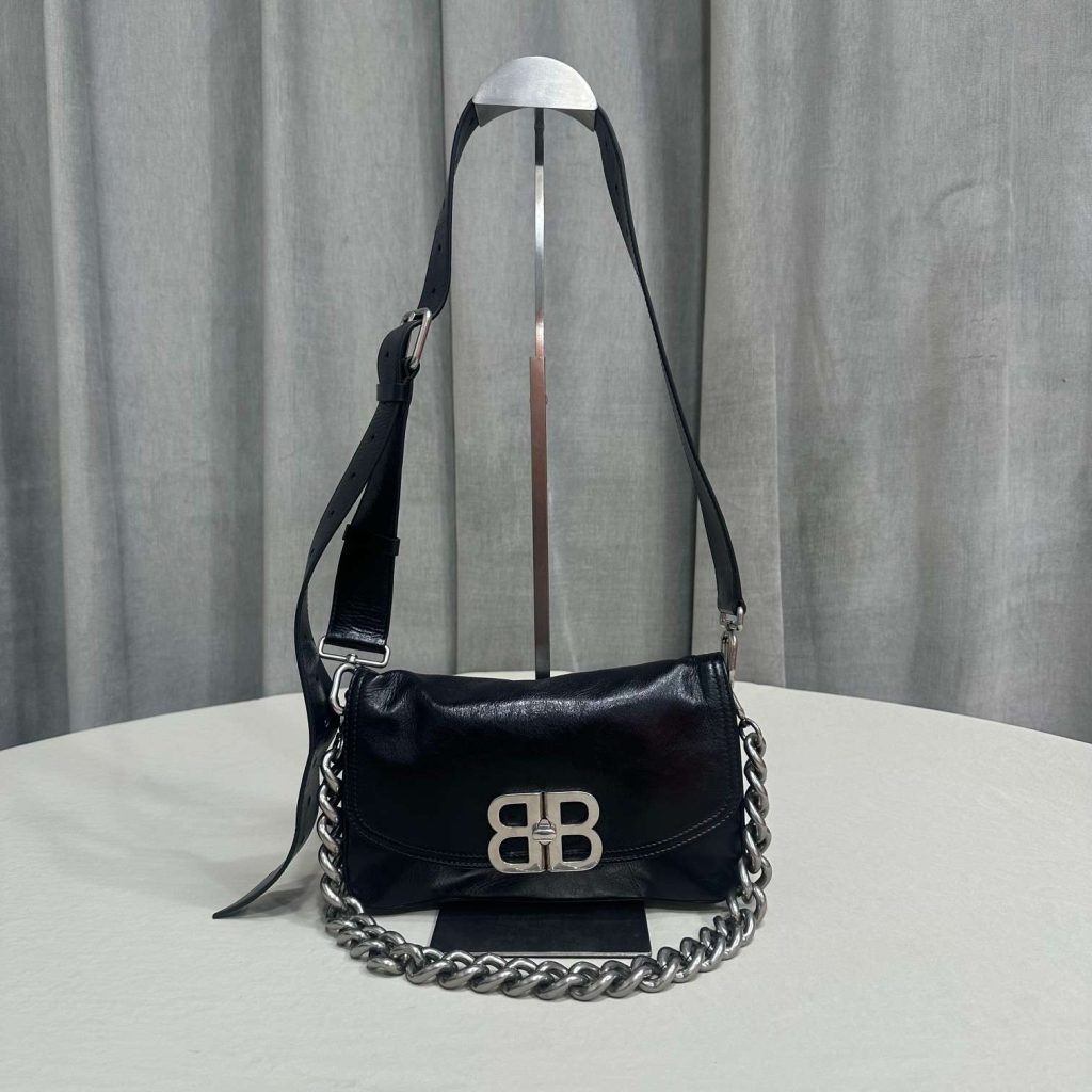 Balenciaga BB Soft Small Flap Bag Black For Women 9.1in/23cm 7485982AAIY1000