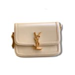 Saint Laurent Solferino Small Satchel Bag Beige In Box With Gold Hardware 7.4in/19cm YSl 6343060SX0W9207