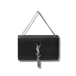 Saint Laurent Kata Medium Chain Bag Black With Tassel For Women 9.4in/24cm YSL 354119BOW0N1000