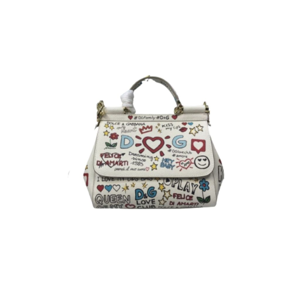 Dolce & Gabbana Medium Sicily Handbag Unique Print Motifs Muticolour For Women 10.2in/26cm DG