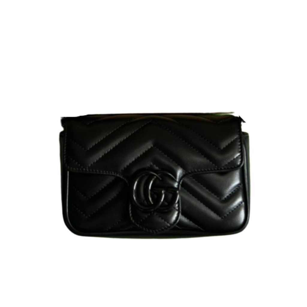 Gucci Marmont Super Mini Bag Black For Women, Women’s Bags 6.2in/17cm GG