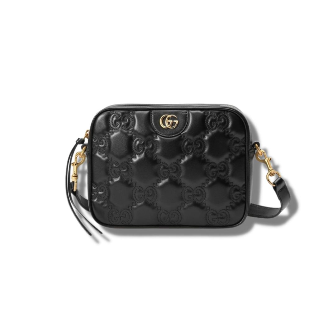 Gucci Matelasse Shoulder Bag Black For Women, Women’s Bags 8.5in/22cm GG 702234 UM8HG 1046