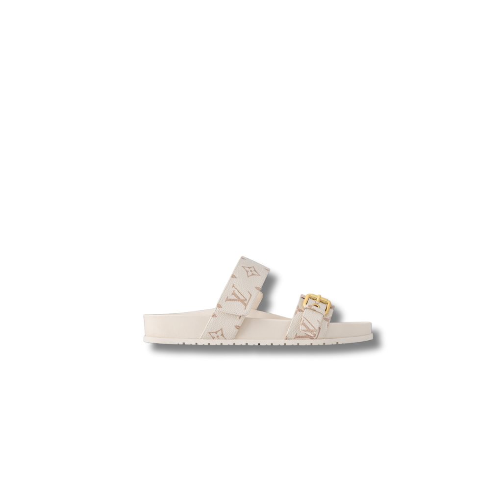 Louis Vuitton Bom Dia Flat Comfort Mule Beige For Women 1ACHYI