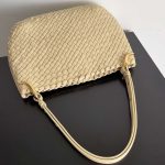 Bottega Veneta Medium Clicker Shoulder Bag Cream/Burgandy For Women 36cm / 14.2in