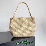 Bottega Veneta Medium Clicker Shoulder Bag Cream/Burgandy For Women 36cm / 14.2in