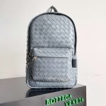 Bottega Veneta Medium Intrecciato Backpack Dark Green/Beige/Grey For Women 46cm / 18.1in