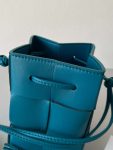 Bottega Veneta Mini Cassette Bucket Bag Navy Blue/Light Blue/Red/Cream For Women 14cm / 5.5in