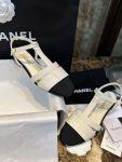 Chanel Braided Flat Sandals White For Women