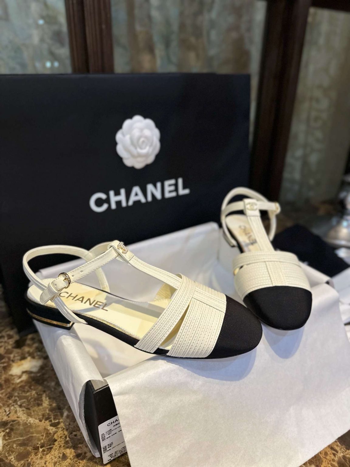 Chanel Braided Flat Sandals White For Women