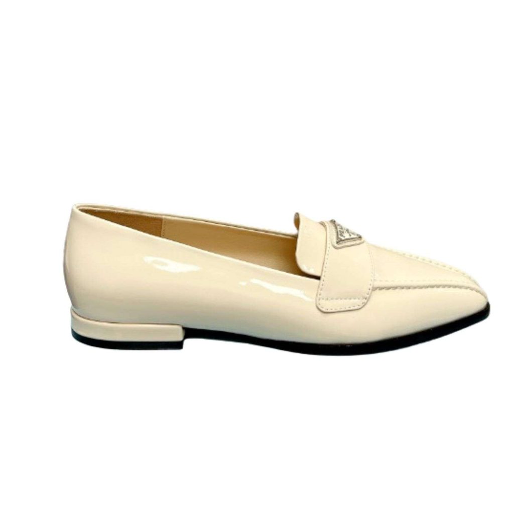 Prada Patent Loafers White For Women