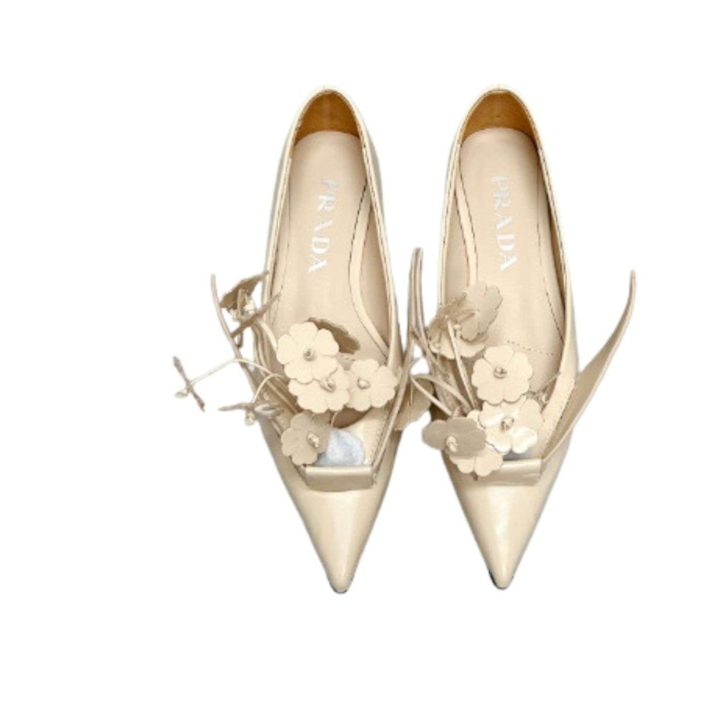 Prada Brushed Pumps Cream For Women