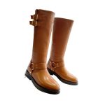 Celine Bulky Biker High Boot Brown For Women