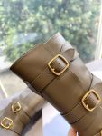 Celine Lyra Triple Buckles Boot Green Khaki For Women