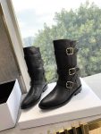 Celine Lyra Triple Buckles Boot Black For Women 354983492C.38NO