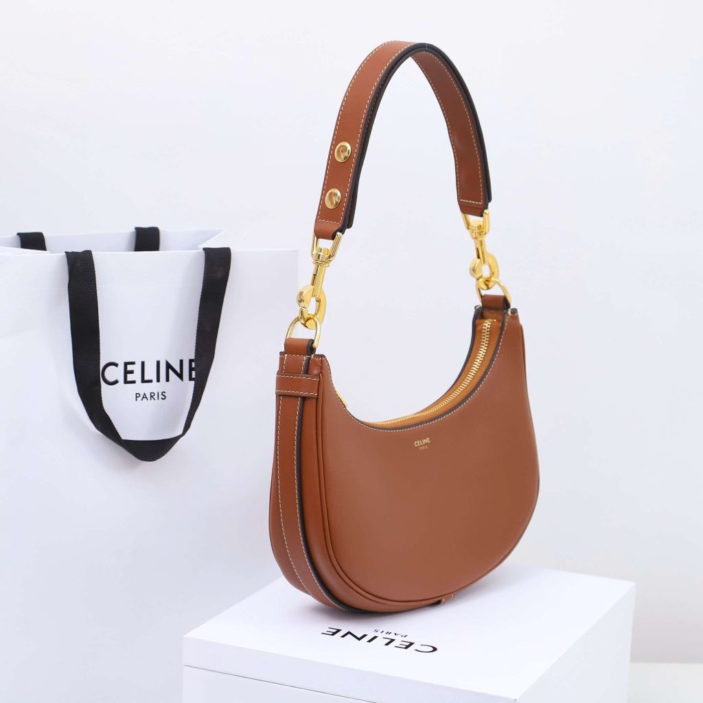 Celine Medium Strap Ava Bag Black/Brown For Women 9.1in/23cm