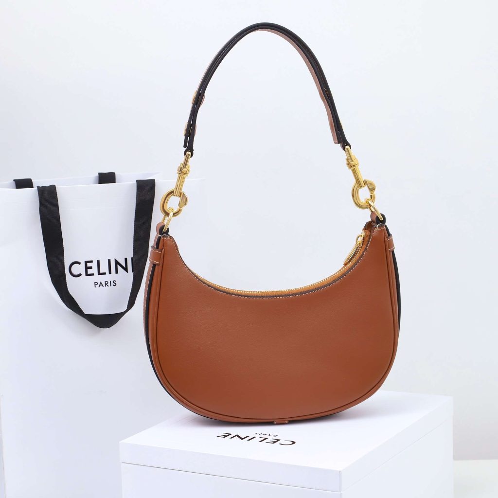 Celine Medium Strap Ava Bag Black/Brown For Women 9.1in/23cm