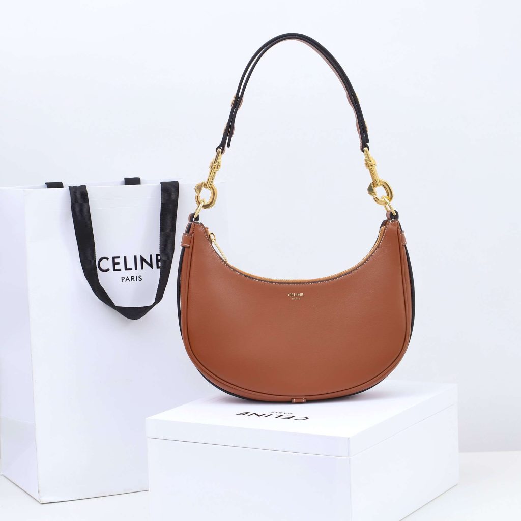 Celine Medium Strap Ava Bag Black/Brown For Women 9.1in/23cm