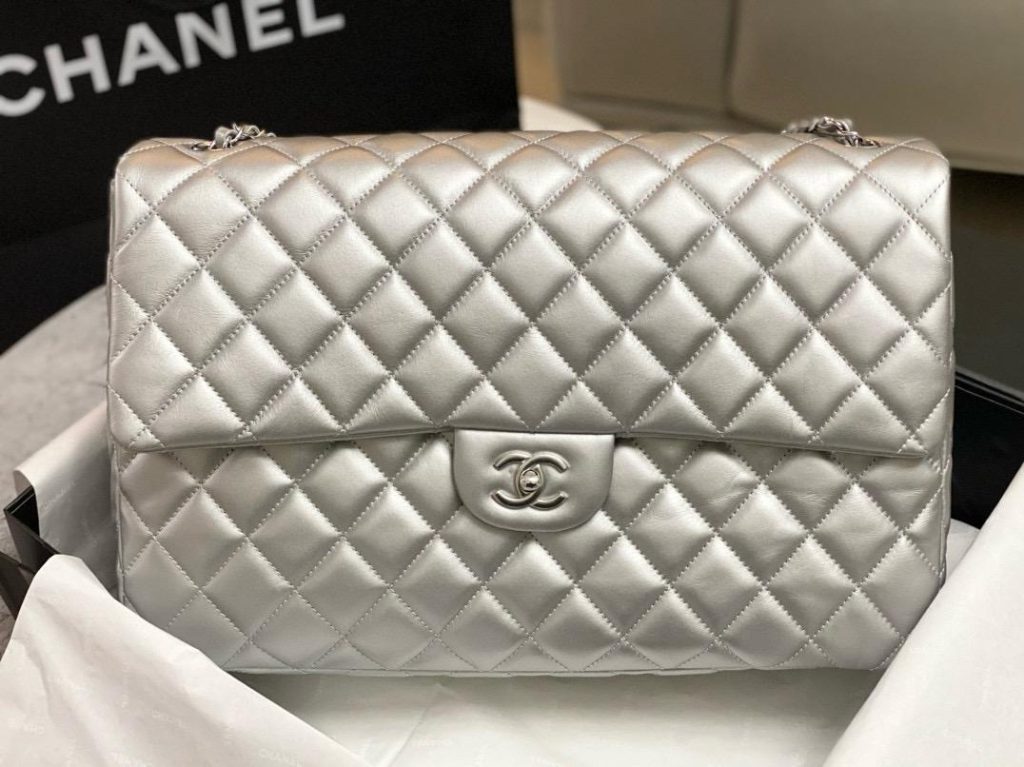 Chanel Airport Bag Silver/White/Black/Grey For Women 38cm / 15in