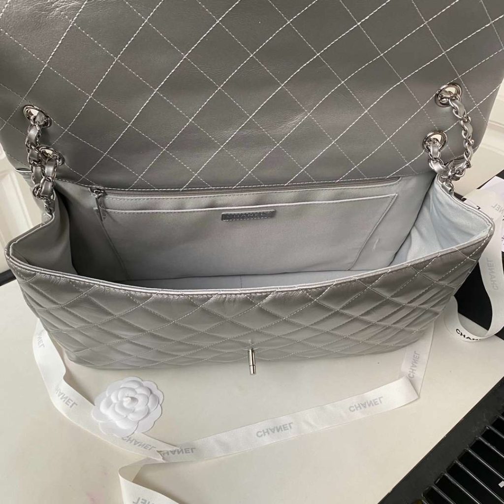 Chanel Airport Bag Silver/White/Black/Grey For Women 38cm / 15in